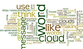 Word Clouds:  use of these funny things